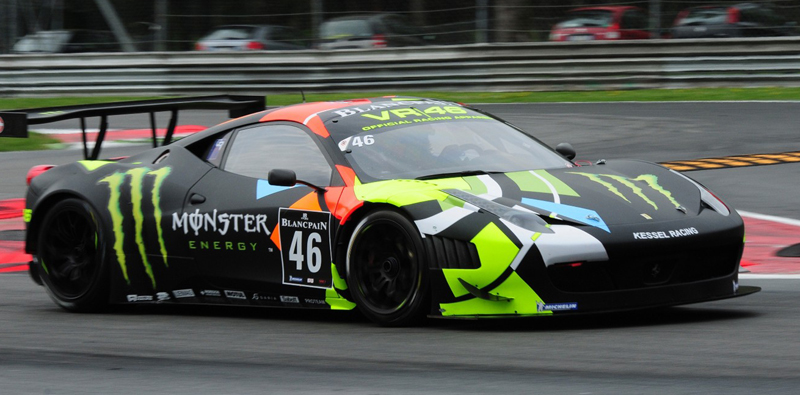 Rossi races the Ferrari 458 GT3 at Monza Racing for the Kessel Racing team