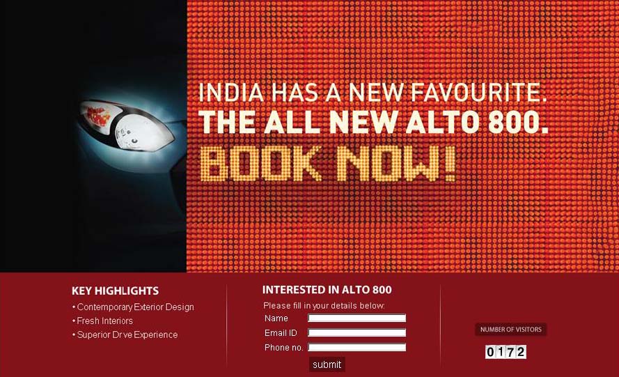 Maruti Alto 800 Bookings starts, Teaser website is online
