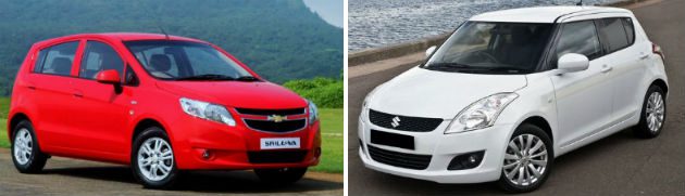 Chevrolet Sail U-VA vs Maruti Suzuki Swift