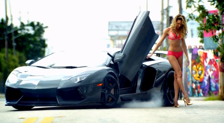 Lamborghini Aventador And Victoria Secret Models