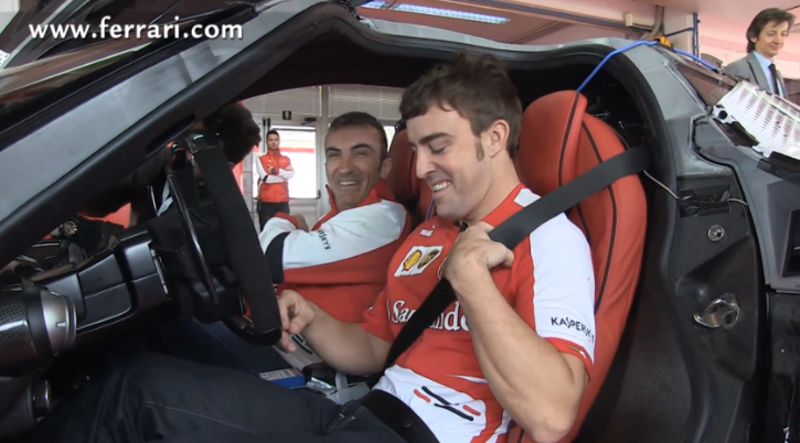 Fernando Alonso drives LaFerrari