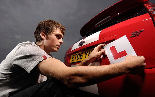 Paint the letter L on the front and rear of your car