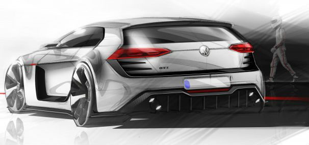 VW Design Vision GTI Back View VW Design Vision GTI Back View