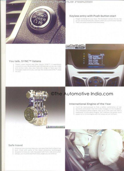 Ford EcoSport's official brochure leaks Ford EcoSport's official brochure leaks