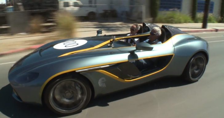 Jay Leno driving the Aston Martin CC100