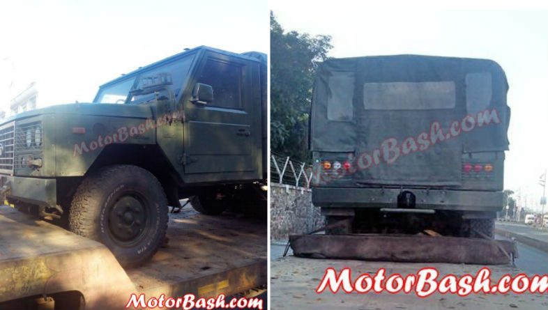 Tata Motors Hummer like military vehicle spied up close