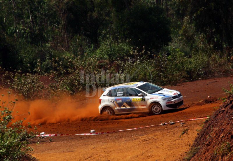Arjun Arur racing in a Volkswagen Polo Rally car Arjun Arur racing in a Volkswagen Polo Rally car