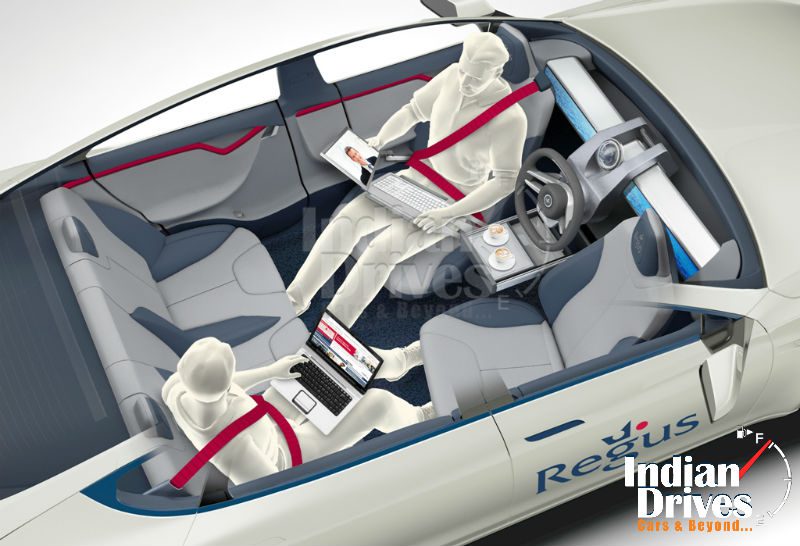 Self driving car concept XchangE will transform working on the move Self driving car concept XchangE will transform working on the move