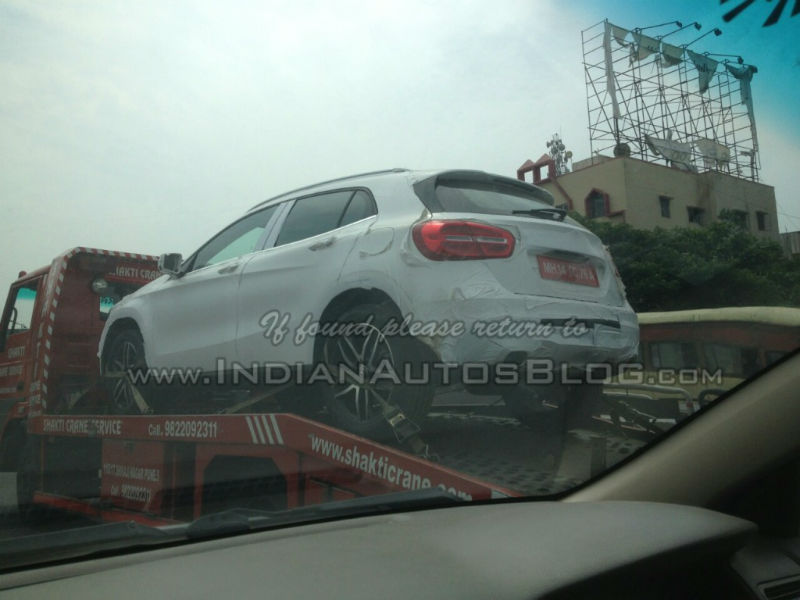 Mercedes GLA spied in India rear quarters