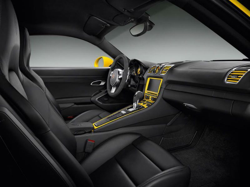 Cayman S in Yellow by Porsche interiors