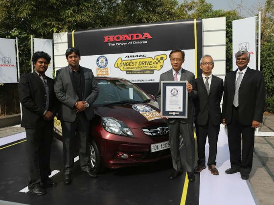 Amaze Drives Honda Into Guinness Book Of World Records
