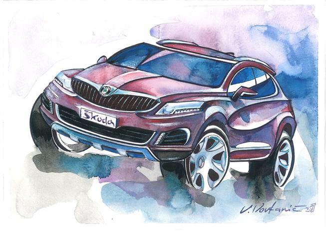 Sporty Five Door SUV being Worked on by Skoda