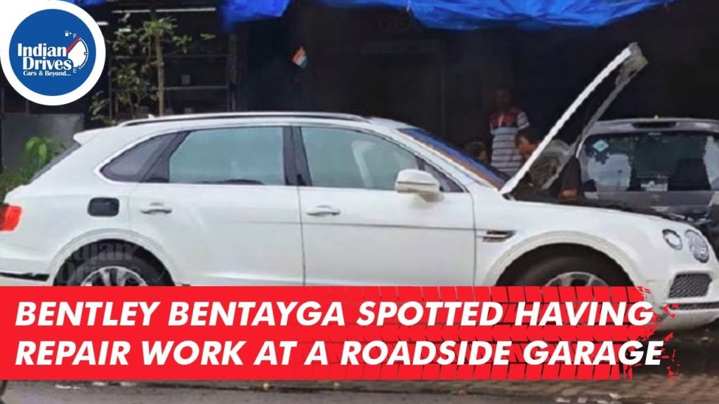 Bentley Bentayga Spotted Having Repair Work At A Roadside Garage