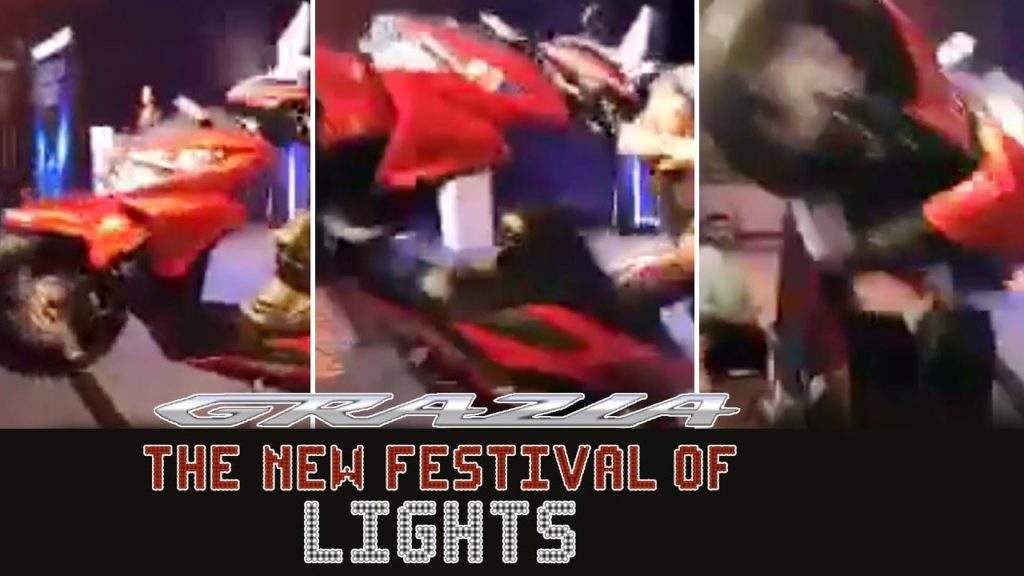 Honda Grazia Slips Off Stage at its Launch Leaving People Stunned!