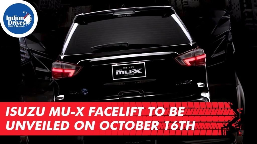 Isuzu MU-X Facelift To Be Unveiled On October 16th