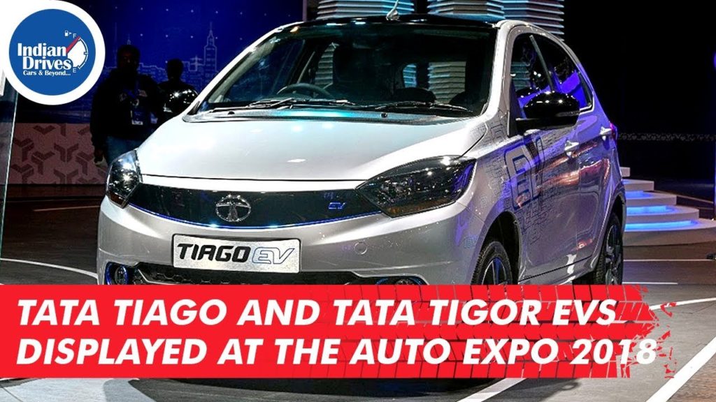 Tata Tiago And Tata Tigor EVs Displayed At The Auto Expo 2018