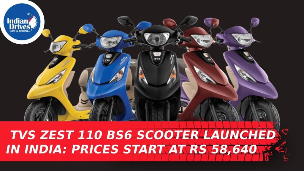 TVS Zest 110 BS6 Scooter Launched In India: Prices Start At Rs 58,640