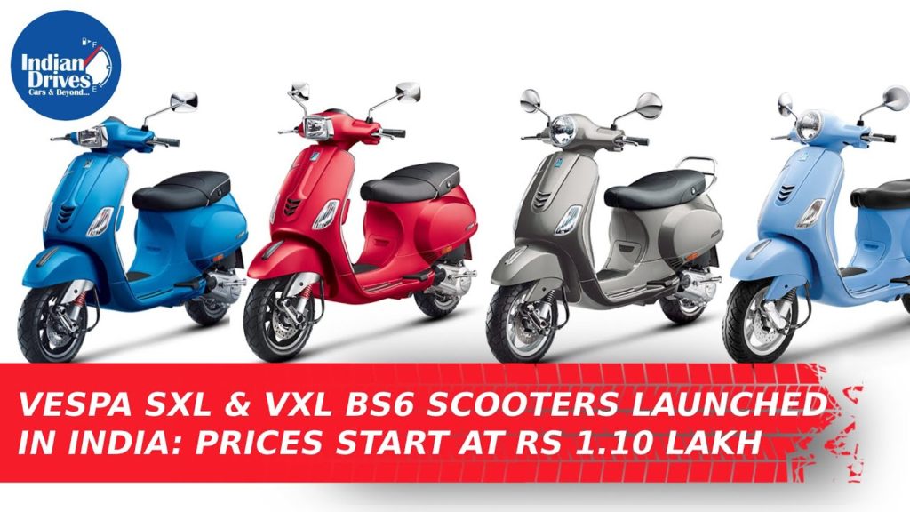 Vespa SXL VXL BS6 Scooters Launched In India At Rs 1.10 Lakh